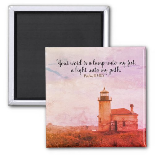 Vintage Lighthouse Psalm 119105 Magnet