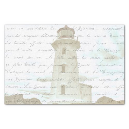 Vintage Lighthouse Seaside Deocupage   Tissue Paper