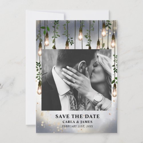 Vintage Lights Watercolor Botanical Save The Date
