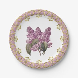 Vintage Lilac Botanical with Gold Filigree/ Party