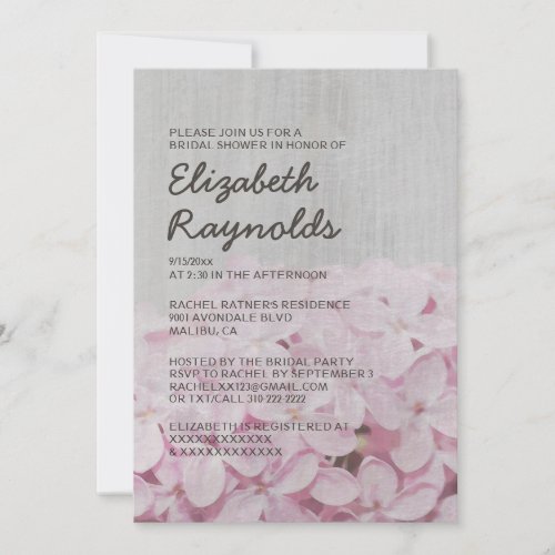 Vintage Lilac Bridal Shower Invitations