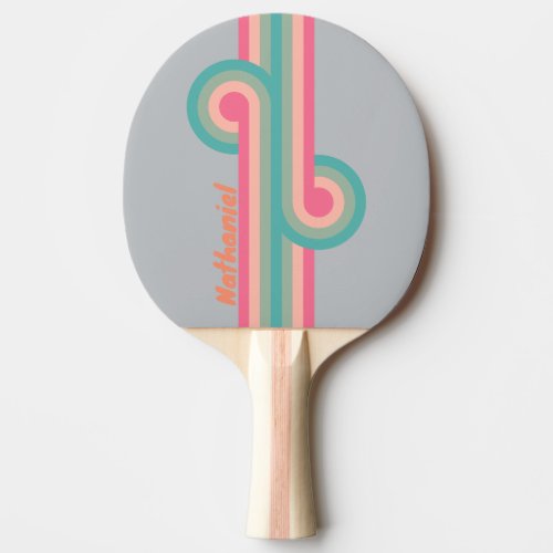 Vintage Lilac Charm Stripe Loop with Name Ping Pong Paddle