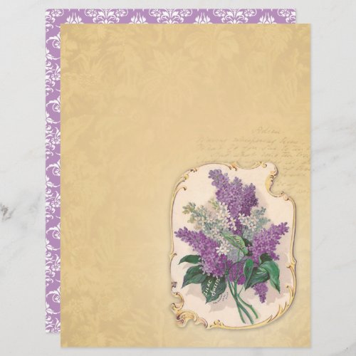 Vintage Lilac Flower Scrapbook Paper _ Marple Hall