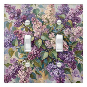 Vintage Lilac Flowers Light Switch Cover
