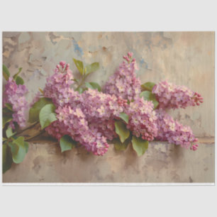 Vintage Lilac Flowers Painting Decoupage Tissue Paper