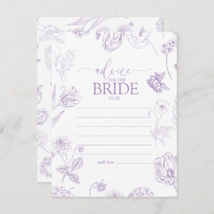 Vintage Lilac Lavender Floral Advice To The Bride Postcard