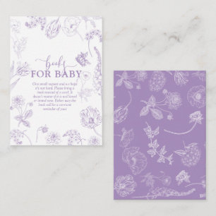 Vintage Lilac Lavender Floral Books For Baby Enclosure Card