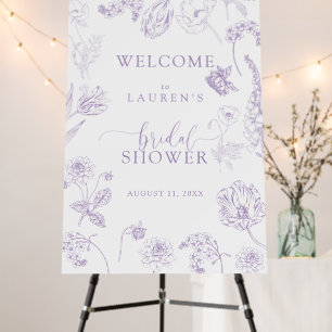 Vintage Lilac Lavender Floral Shower Welcome Foam Board