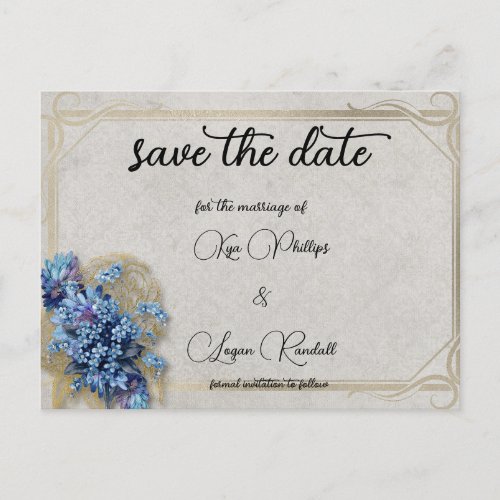 Vintage Lilac Save the Date Postcard