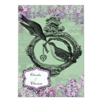 Vintage Lilacs Locket 5x7 Invitation