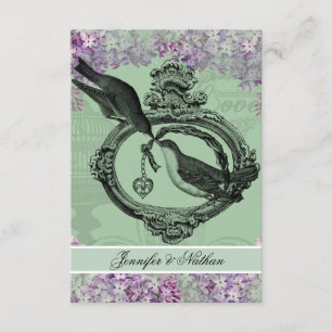 Vintage Lilacs Locket RSVP Card