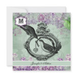 Vintage Lilacs Locket Square Wedding Invitation