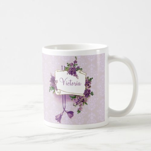 Vintage Lilacs Personalized Coffee Mug