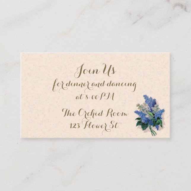 Vintage Lilacs Reception Cards (Front)