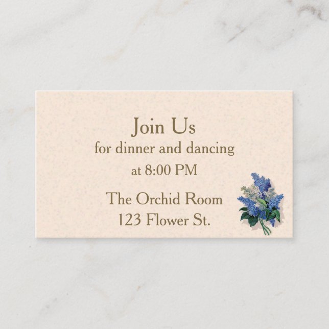 Vintage Lilacs Reception Cards (Front)