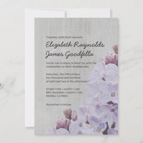 Vintage Lilacs Wedding Invitations
