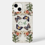 Vintage Lilies, Butterflies &amp; Monogram Case-Mate iPhone 14 Case