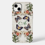 Vintage Lilies, Butterflies &amp; Monogram Case-Mate iPhone 14 Plus Case