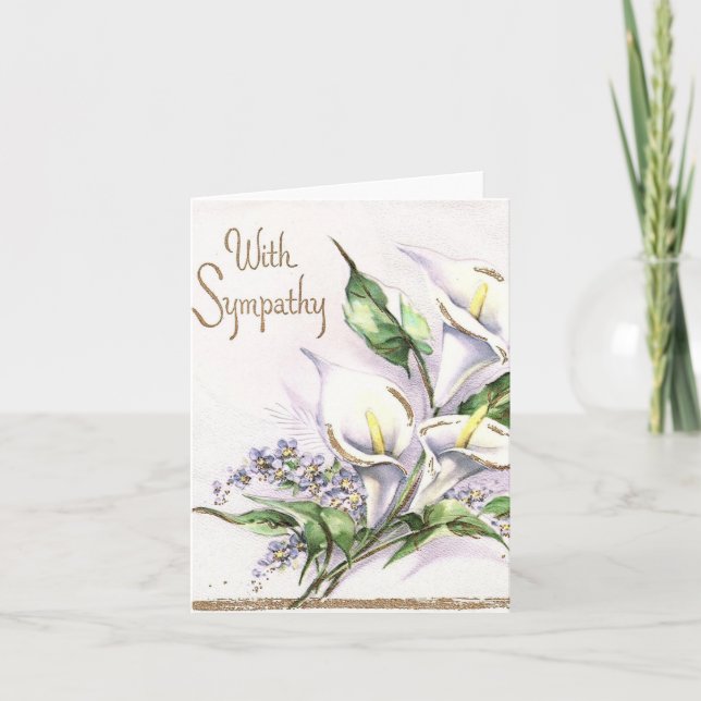 Vintage Lilies Sympathy Card (Front)