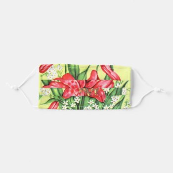 Vintage Lily Adult Cloth Face Mask by Gypsify at Zazzle