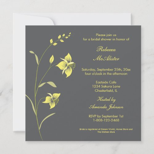 Vintage Lily Bridal Shower Invitation