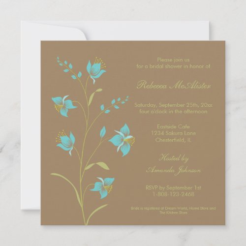 Vintage Lily Bridal Shower Invitation