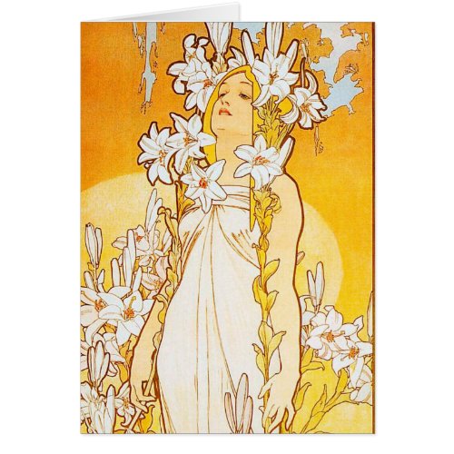 Vintage Lily by Alphonse Mucha