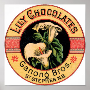 Vintage Lily Chocolates Ganong Bros. Poster