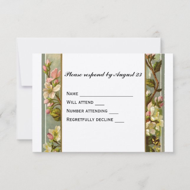 Vintage Lily Cross RSVP (Front)