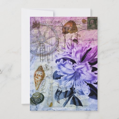 vintage lily floral beach wedding bridal shower personalized invitations