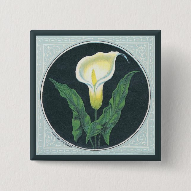 Vintage Lily Flower Button (Front)