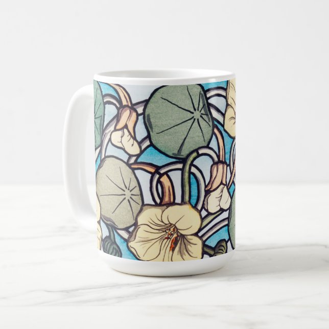 Vintage Lily Flowers Art Mug Coffee Cup (Front Left)
