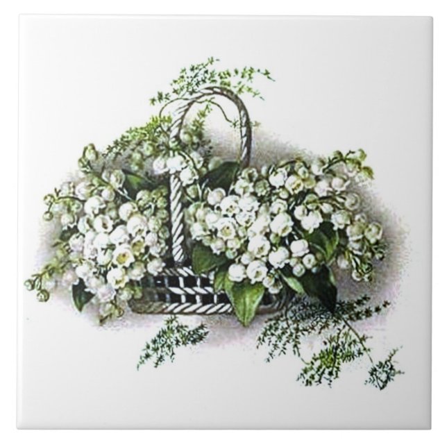 Vintage Lily of the Valley Tile (Front)