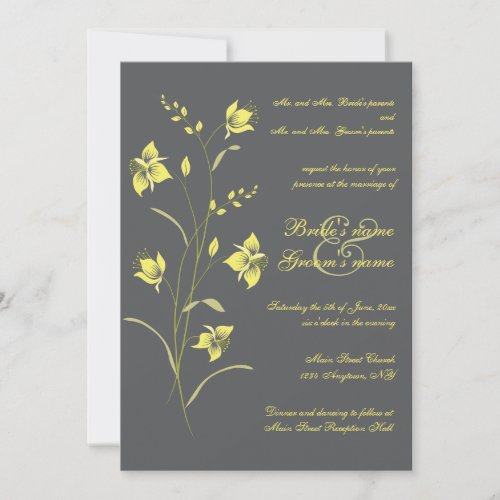 Vintage Lily Wedding Invitation