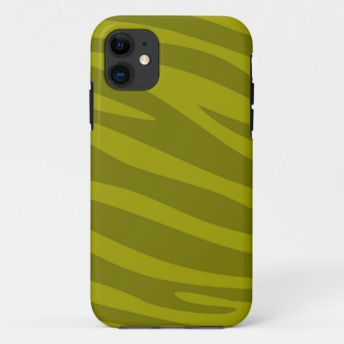 Vintage Lime Animal print skin of Zebra iPhone 11 Case