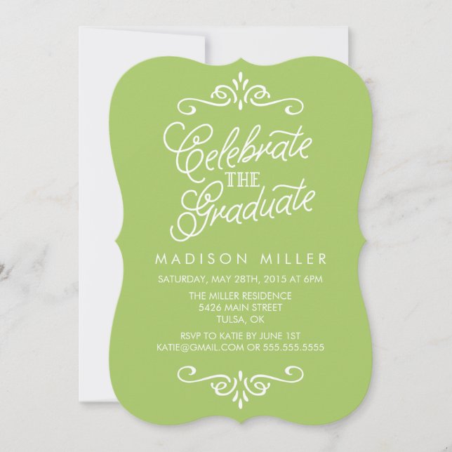 Vintage Lime Green | Graduation Party Invitation (Front)