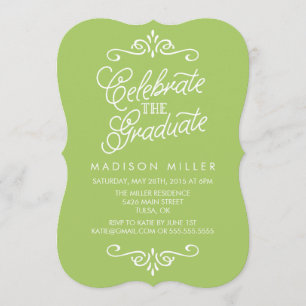 Vintage Lime Green Graduation Party Invitation