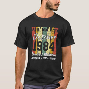 Vintage Limited Edition Birthday Decoration Octobe T-Shirt
