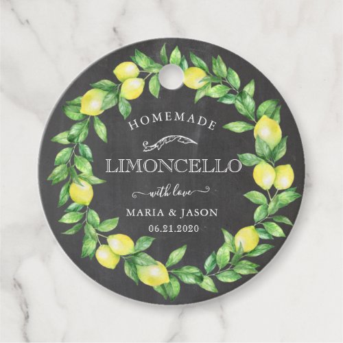 vintage limoncello lemon wreath product tag