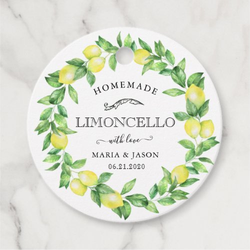 Vintage Limoncello Lemon Wreath Product tTag Favor Tags