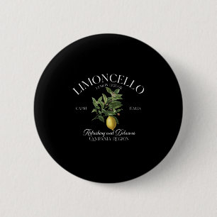Vintage Limoncello Refreshing Lemon Graphic Italy Button