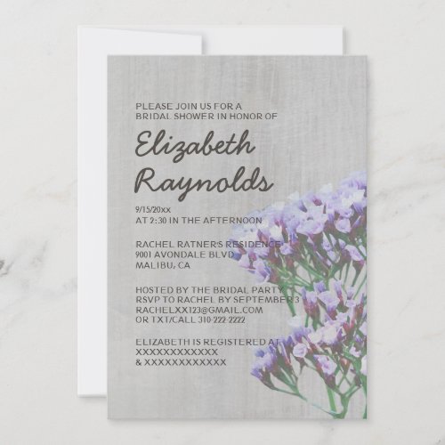 Vintage Limonium Bridal Shower Invitations