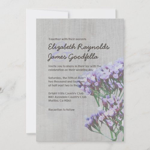 Vintage Limonium Wedding Invitations