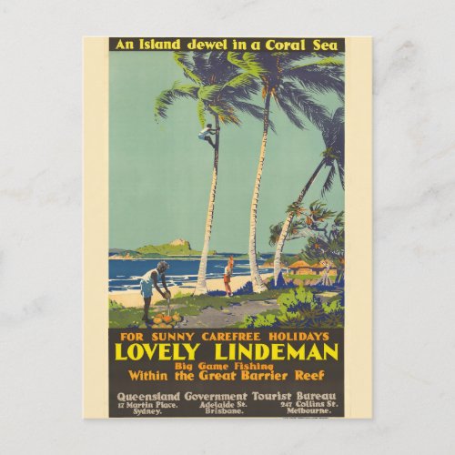 Vintage Lindeman Island Australia Travel Postcard