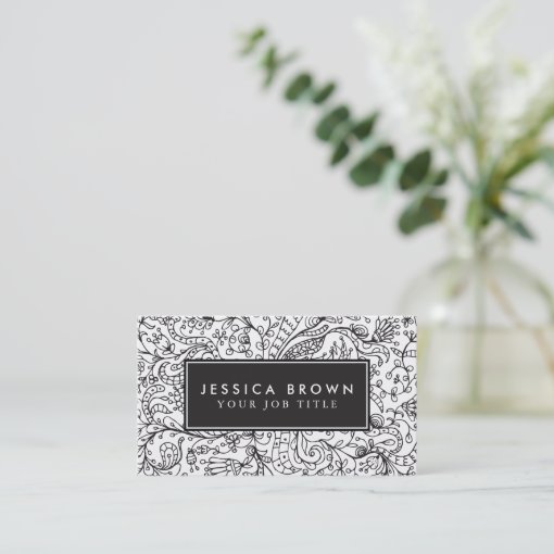 Vintage line art Business Card Template Zazzle