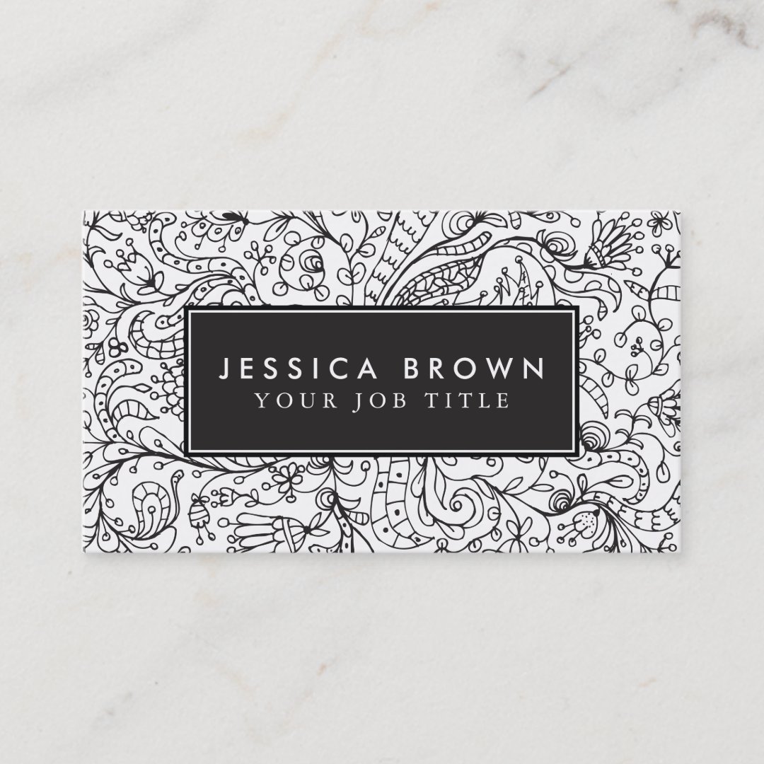 Vintage line art Business Card Template Zazzle