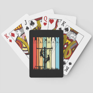 Vintage Lineman Retro Electrical Worker Gift Idea Poker Cards