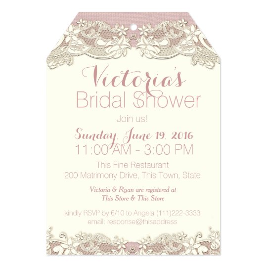 Vintage Linen And Lace Bridal Shower Invitation Zazzle Vintage Linen And Lace Bridal Shower Invitation