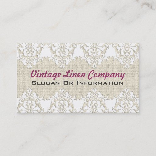 Customizable Vintage Linen And Lace Business Cards