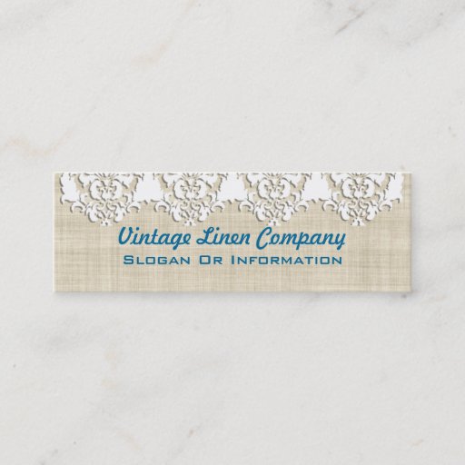 Customizable Vintage Linen And Lace Business Cards